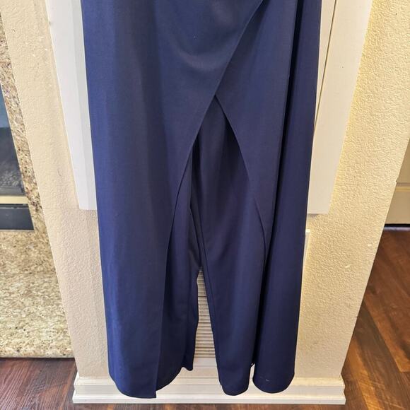 NWT Marina One Navy Blue Shoulder Jumpsuit Size 12 Made in USA - Picture 7 of 11